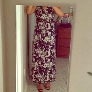 Loft petite Maxi floral print dress sleeveless